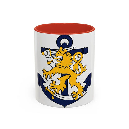 Coat of Arms of Finnish Navy - Accent Coffee Mug-11oz-Red-Go Mug Yourself