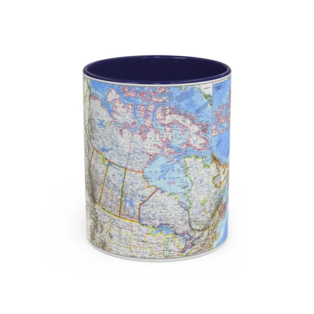 Canada (1972) (Map) Accent Coffee Mug-11oz-Navy-Go Mug Yourself