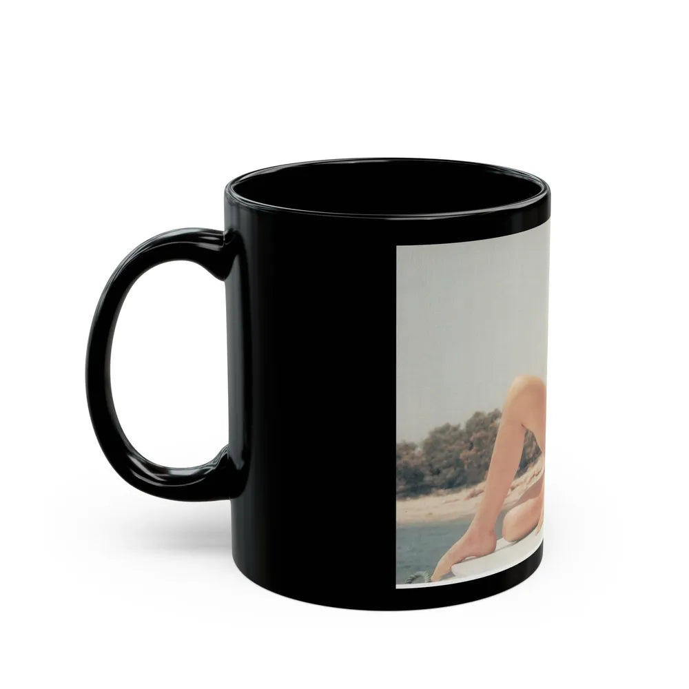 Caroline Munro #11 (Vintage Female Icon) Black Coffee Mug-Go Mug Yourself