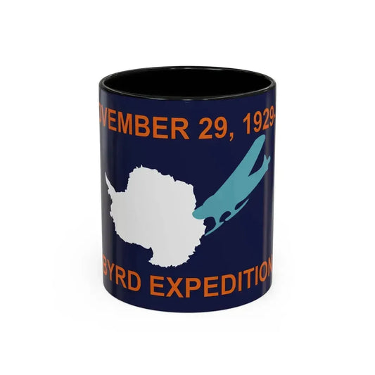 50th Anniversary Commemorative Flag of Byrd's First Antarctic Expedition - Accent Coffee Mug 11oz Black - Go Mug Yourself