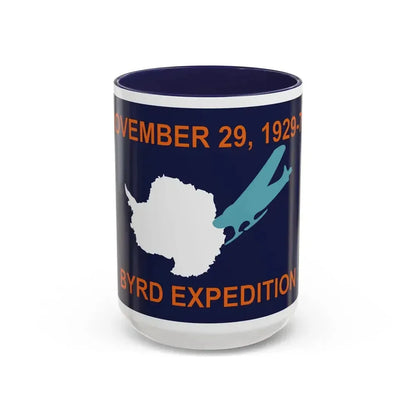 50th Anniversary Commemorative Flag of Byrd's First Antarctic Expedition - Accent Coffee Mug 15oz Navy - Go Mug Yourself