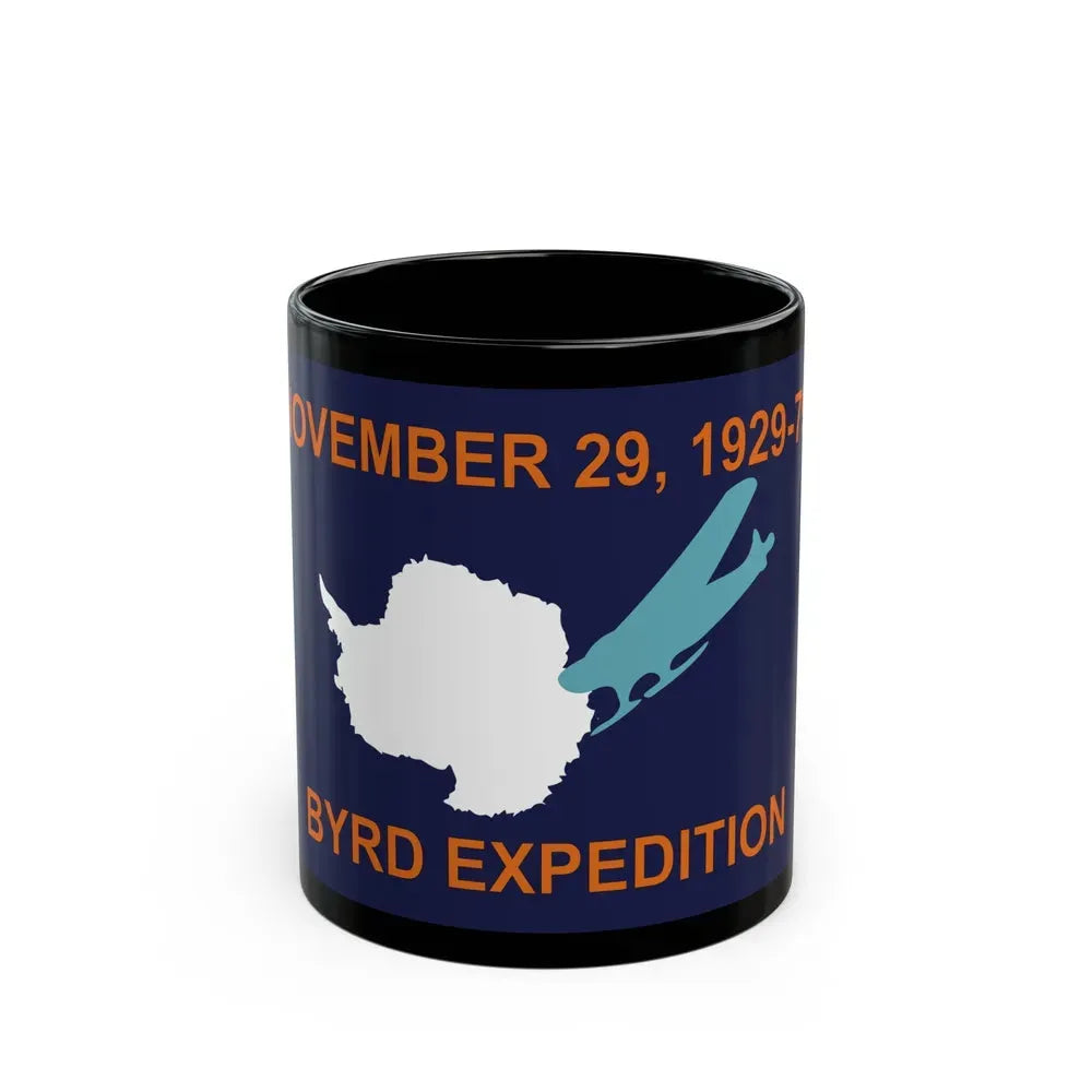 50th Anniversary Commemorative Flag of Byrd's First Antarctic Expedition - Black Coffee Mug 11oz - Go Mug Yourself