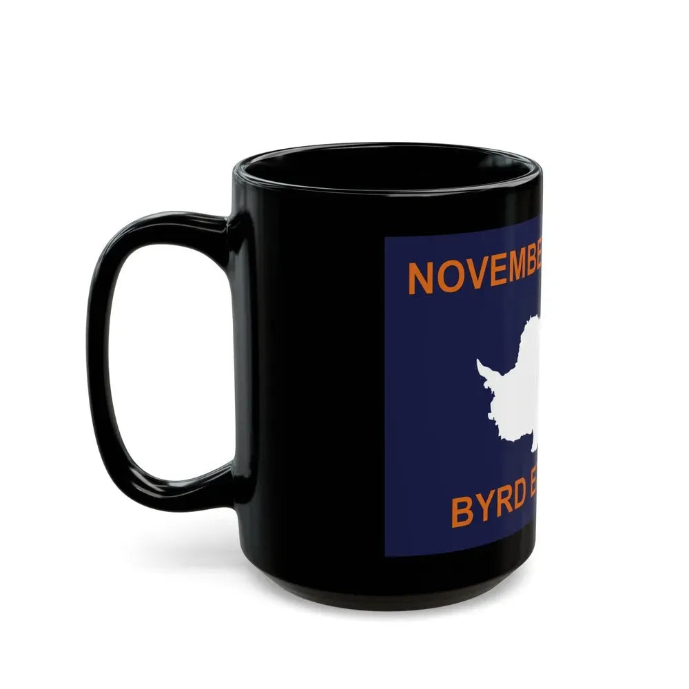 50th Anniversary Commemorative Flag of Byrd's First Antarctic Expedition - Black Coffee Mug - Go Mug Yourself