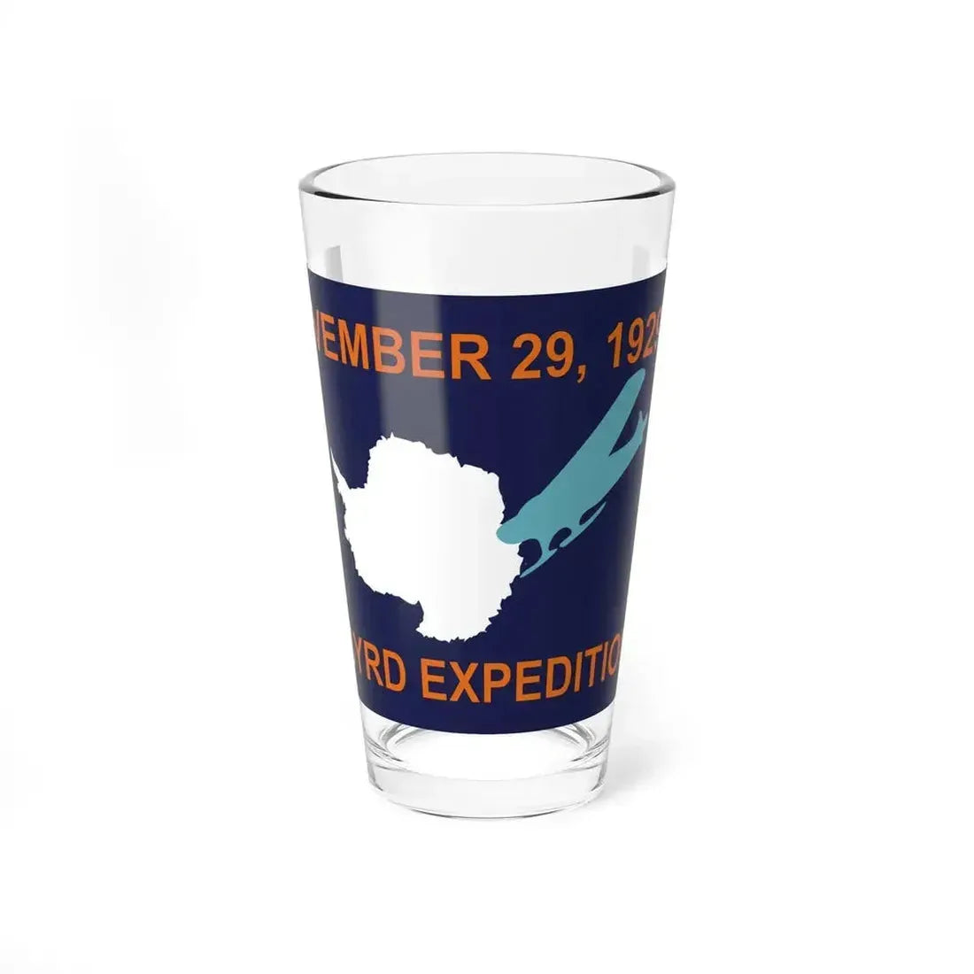 50th Anniversary Commemorative Flag of Byrd's First Antarctic Expedition - Pint Glass 16oz 16oz - Go Mug Yourself