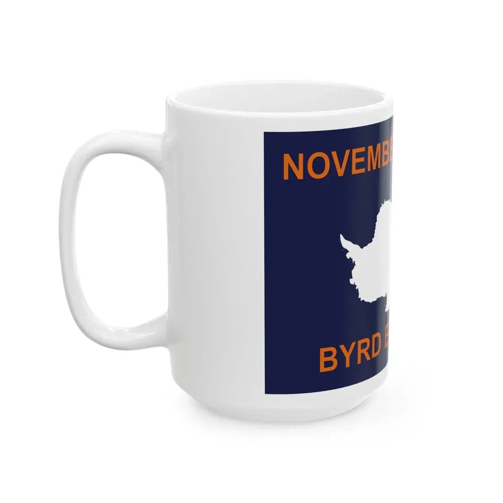 50th Anniversary Commemorative Flag of Byrd's First Antarctic Expedition - White Coffee Mug - Go Mug Yourself