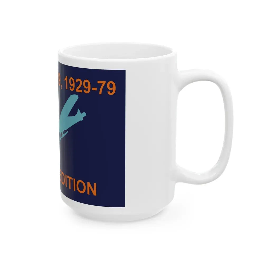 50th Anniversary Commemorative Flag of Byrd's First Antarctic Expedition - White Coffee Mug - Go Mug Yourself