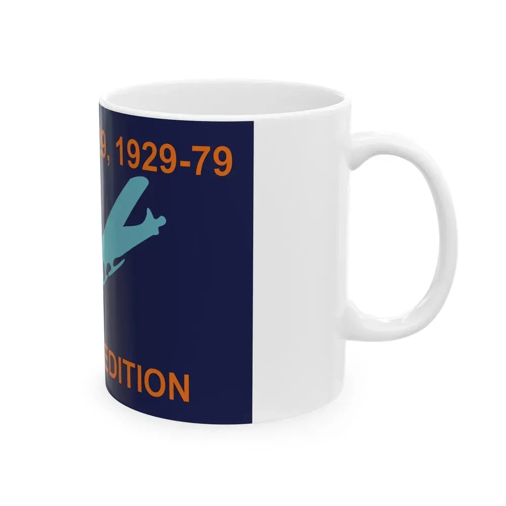 50th Anniversary Commemorative Flag of Byrd's First Antarctic Expedition - White Coffee Mug - Go Mug Yourself