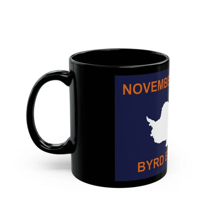 50th Anniversary Commemorative Flag of Byrd's First Antarctic Expedition - Black Coffee Mug-Go Mug Yourself