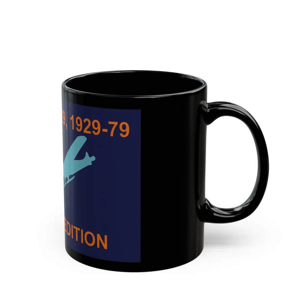 50th Anniversary Commemorative Flag of Byrd's First Antarctic Expedition - Black Coffee Mug-Go Mug Yourself