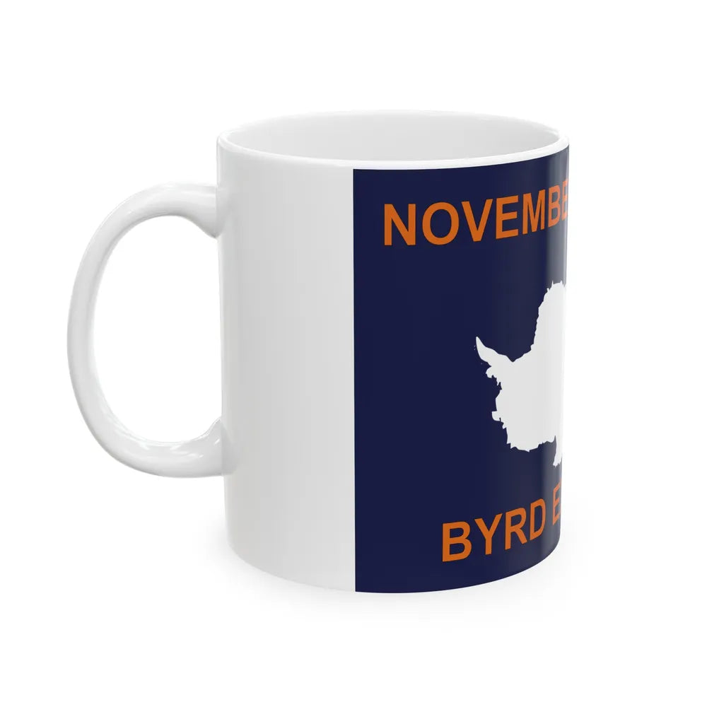 50th Anniversary Commemorative Flag of Byrd's First Antarctic Expedition - White Coffee Mug-Go Mug Yourself