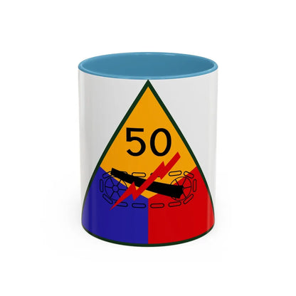 50th Armored Division (U.S. Army) Accent Coffee Mug-11oz-Light Blue-Go Mug Yourself