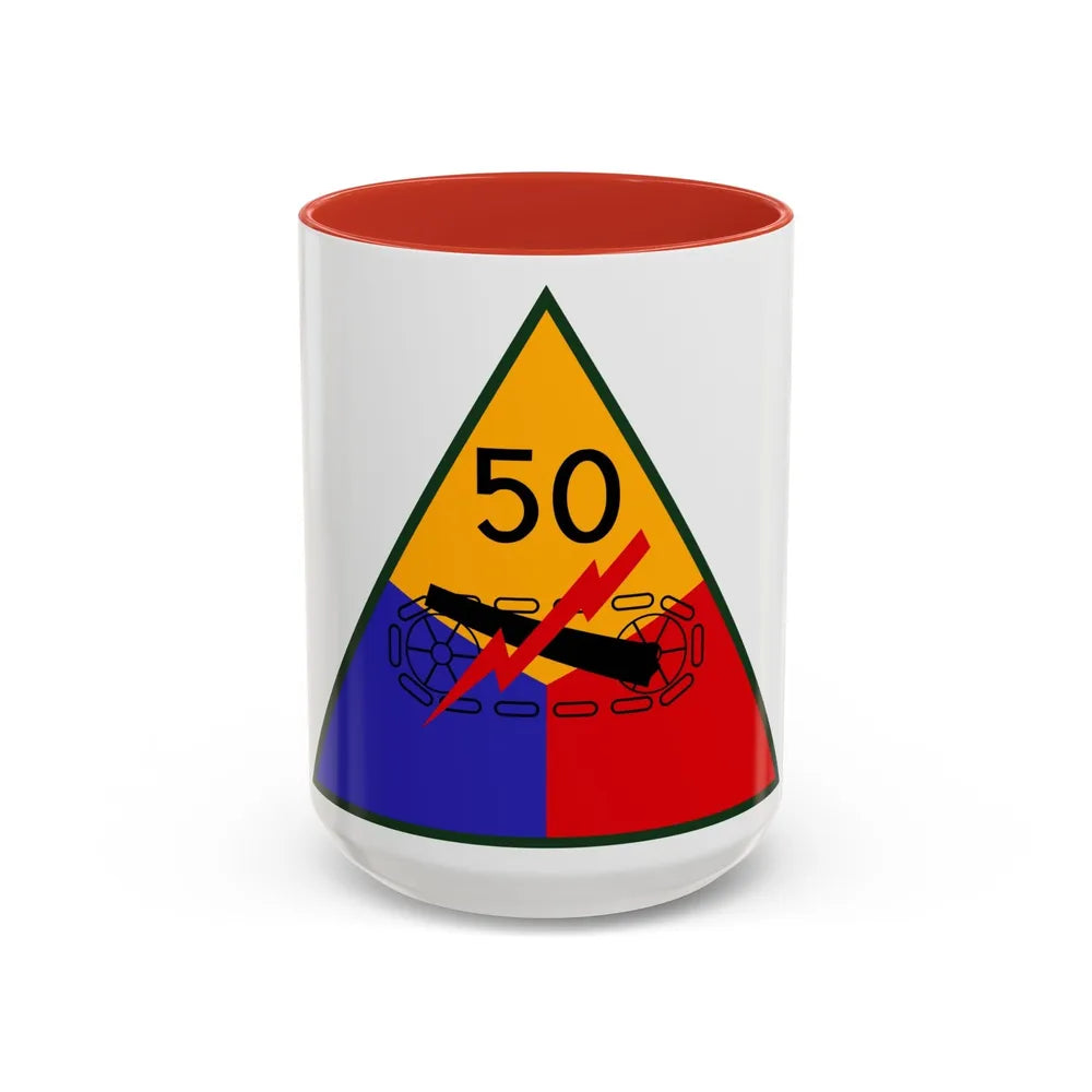 50th Armored Division (U.S. Army) Accent Coffee Mug-15oz-Red-Go Mug Yourself