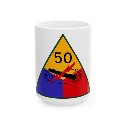 50th Armored Division (U.S. Army) White Coffee Mug 15oz - Go Mug Yourself