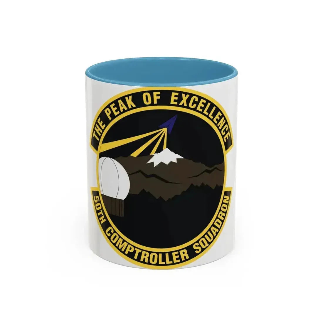 50th Comptroller Squadron (U.S. Air Force) Accent Coffee Mug 11oz Light Blue - Go Mug Yourself