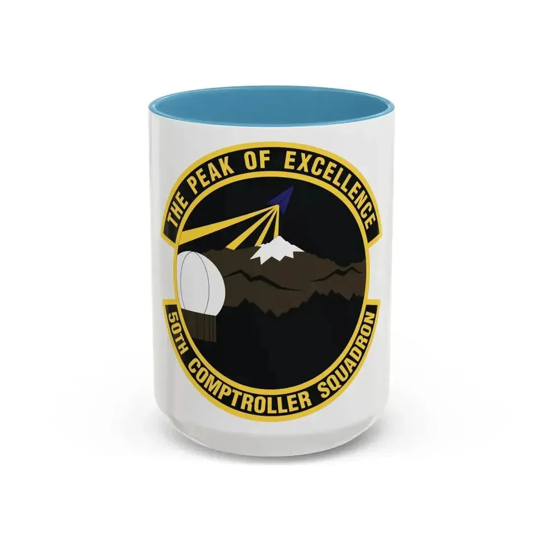50th Comptroller Squadron (U.S. Air Force) Accent Coffee Mug 15oz Light Blue - Go Mug Yourself