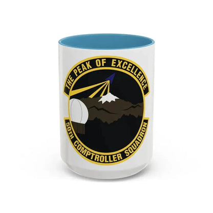 50th Comptroller Squadron (U.S. Air Force) Accent Coffee Mug 15oz Light Blue - Go Mug Yourself