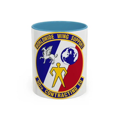 50th Contracting Squadron (U.S. Air Force) Accent Coffee Mug 11oz Light Blue - Go Mug Yourself
