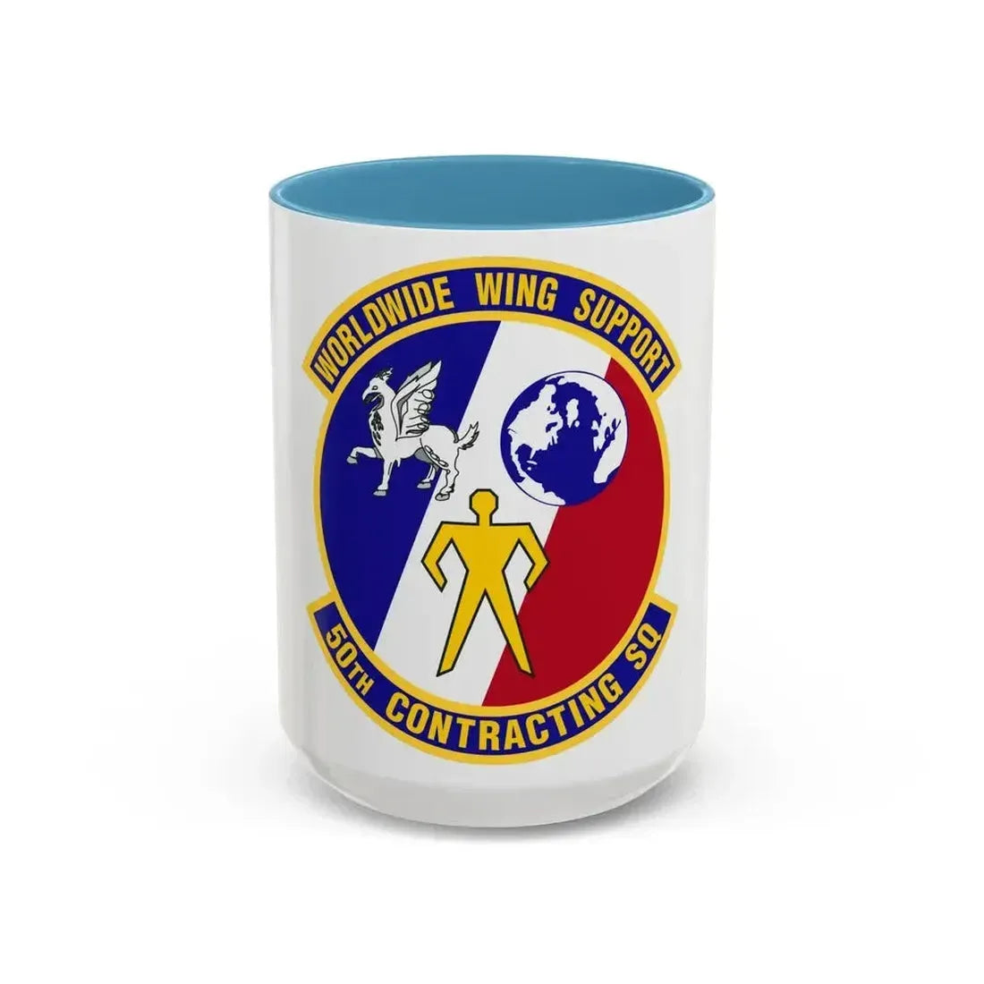50th Contracting Squadron (U.S. Air Force) Accent Coffee Mug 15oz Light Blue - Go Mug Yourself