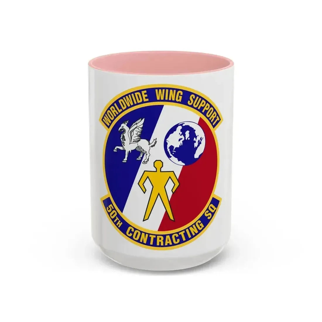 50th Contracting Squadron (U.S. Air Force) Accent Coffee Mug 15oz Pink - Go Mug Yourself