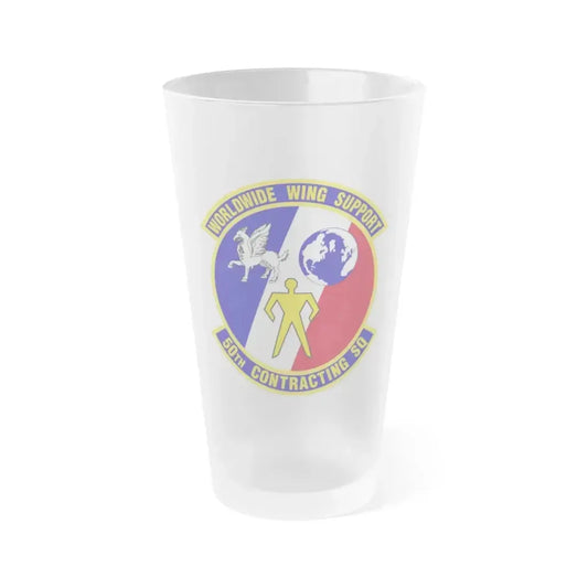 50th Contracting Squadron (U.S. Air Force) Frosted Pint Glass 16oz 16oz Frosted - Go Mug Yourself