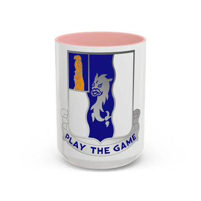 50th Infantry Regiment (U.S. Army) Accent Coffee Mug-15oz-Pink-Go Mug Yourself