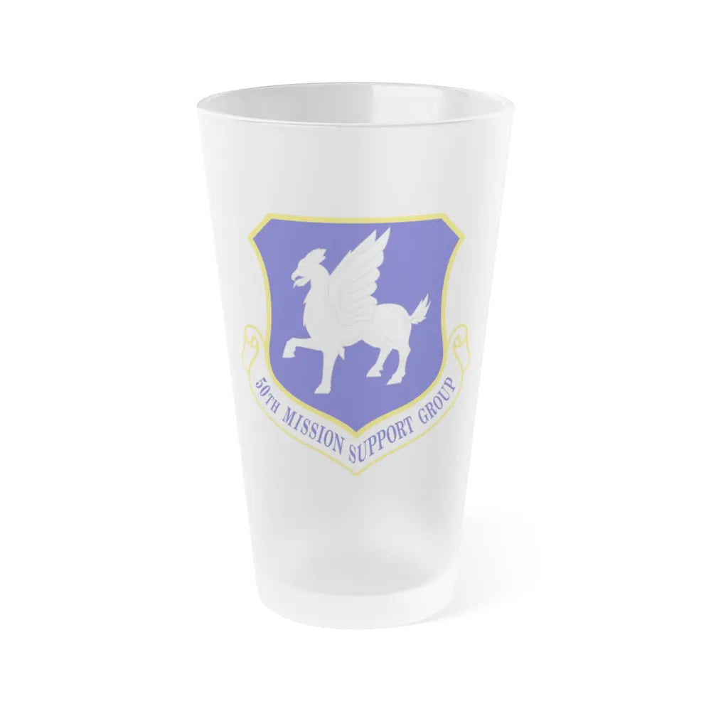 50th Mission Support Group (U.S. Air Force) Frosted Pint Glass 16oz-16oz-Frosted-Go Mug Yourself