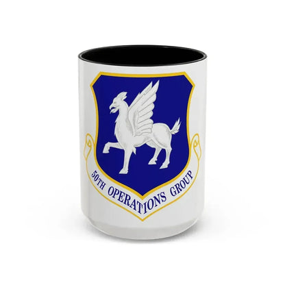 50th Operations Group (U.S. Air Force) Accent Coffee Mug 15oz Black - Go Mug Yourself