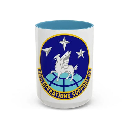 50th Operations Support Squadron (U.S. Air Force) Accent Coffee Mug 15oz Light Blue - Go Mug Yourself