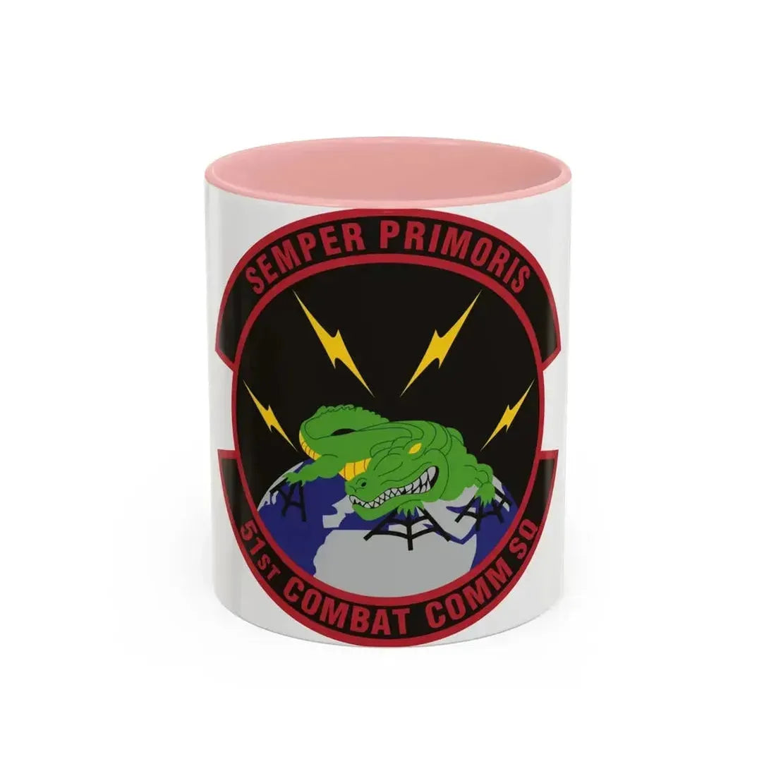 51 Combat Communications Squadron ACC (U.S. Air Force) Accent Coffee Mug 11oz Pink - Go Mug Yourself