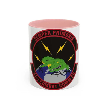 51 Combat Communications Squadron ACC (U.S. Air Force) Accent Coffee Mug 11oz Pink - Go Mug Yourself
