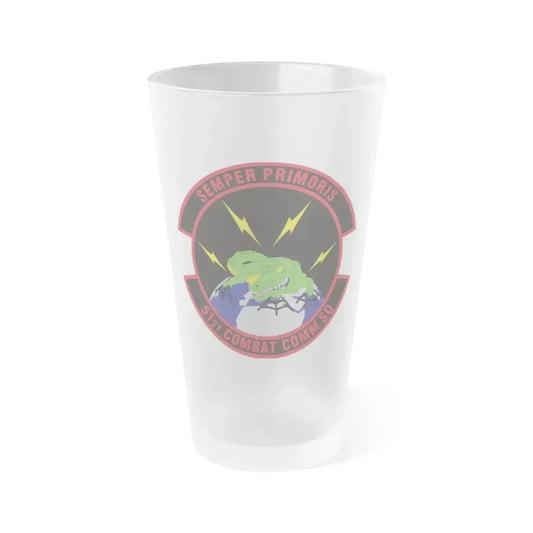 51 Combat Communications Squadron ACC (U.S. Air Force) Frosted Pint Glass 16oz 16oz Frosted - Go Mug Yourself