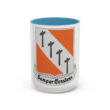 51 Signal Battalion (U.S. Army) Accent Coffee Mug-15oz-Light Blue-Go Mug Yourself