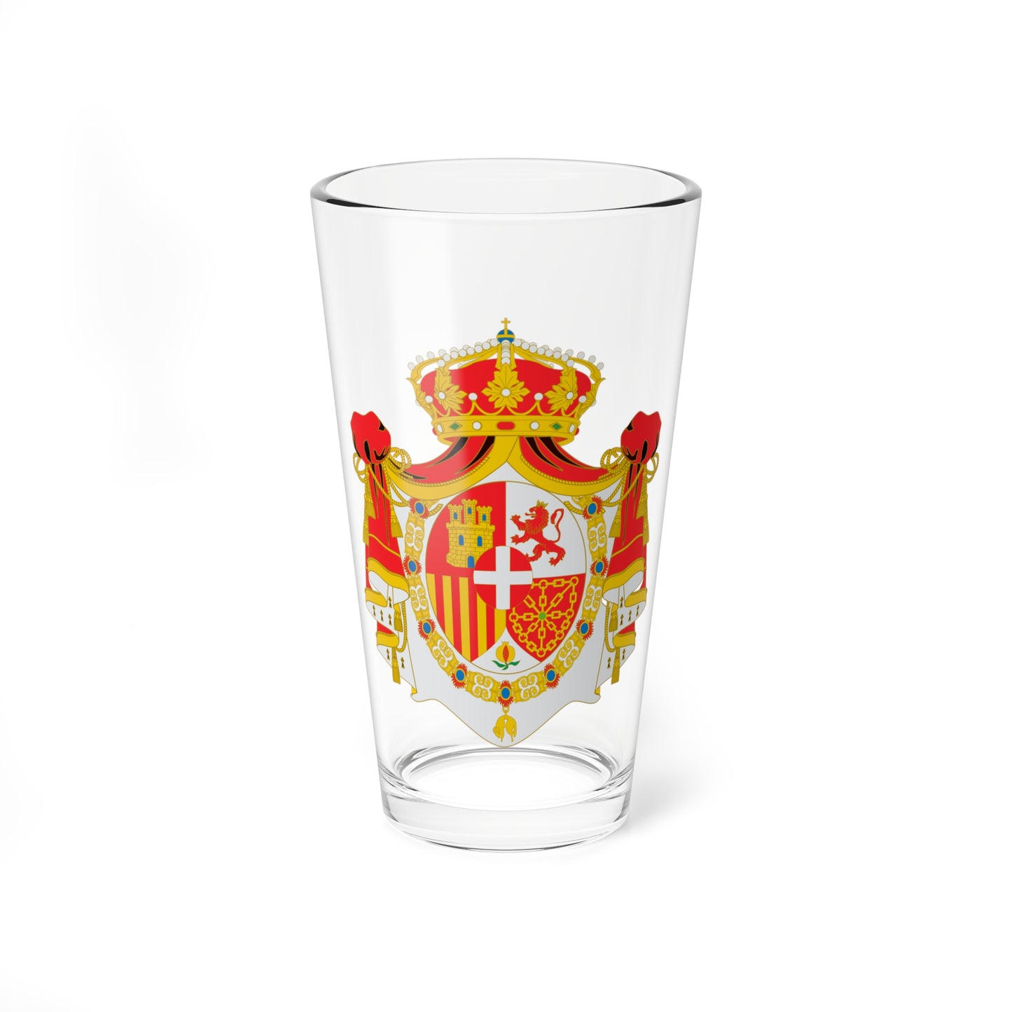 Escudo de Amadeo I con Toisón y manto (Spain) (Coat of Arms) Pint Glass 16oz