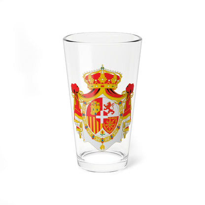 Escudo de Amadeo I con Toisón y manto (Spain) (Coat of Arms) Pint Glass 16oz