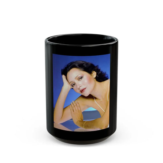 Barbara Carrera #103 (Vintage Female Icon) Black Coffee Mug-15oz-Go Mug Yourself