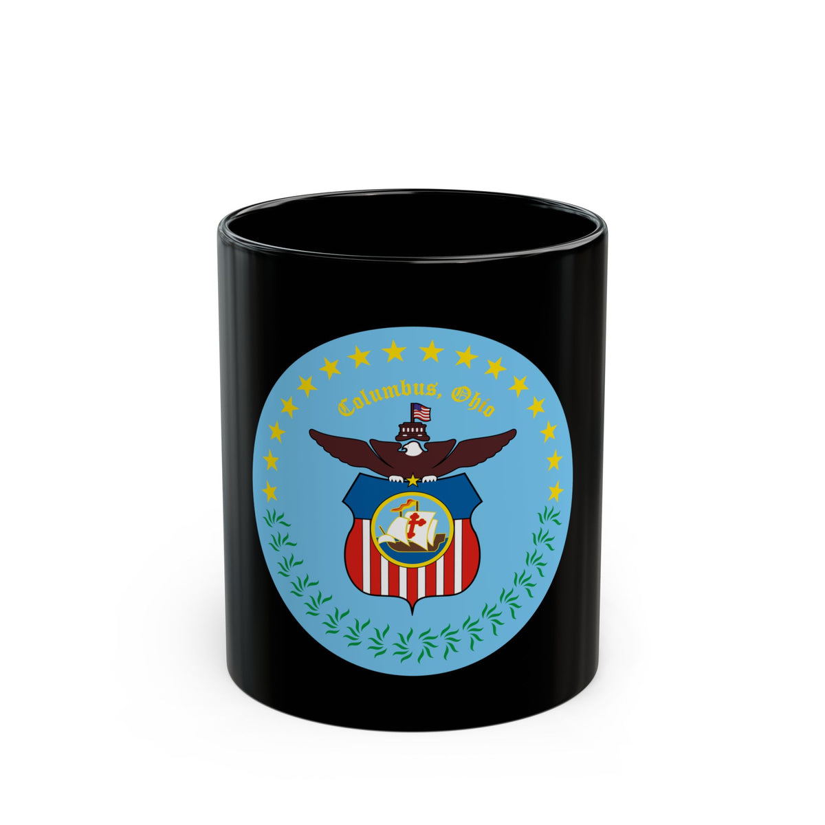 Seal of Columbus Ohio - Black Coffee Mug