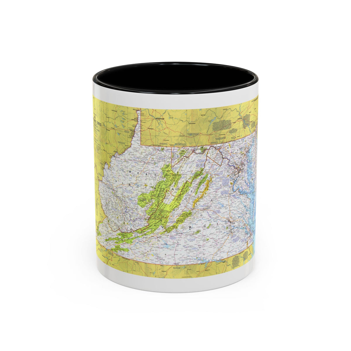 USA - Mid-Atlantic States 1 (1976) (Map) Accent Coffee Mug