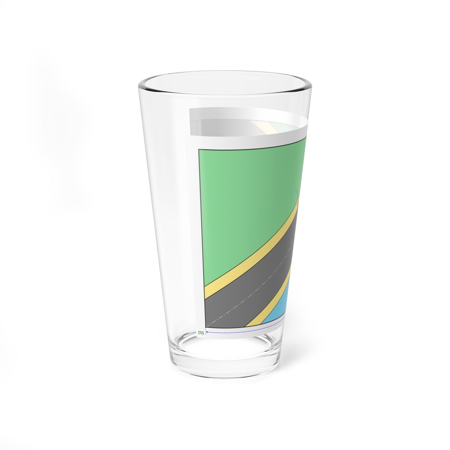 Flag of Tanzania construction sheet (Tanzania) Pint Glass 16oz