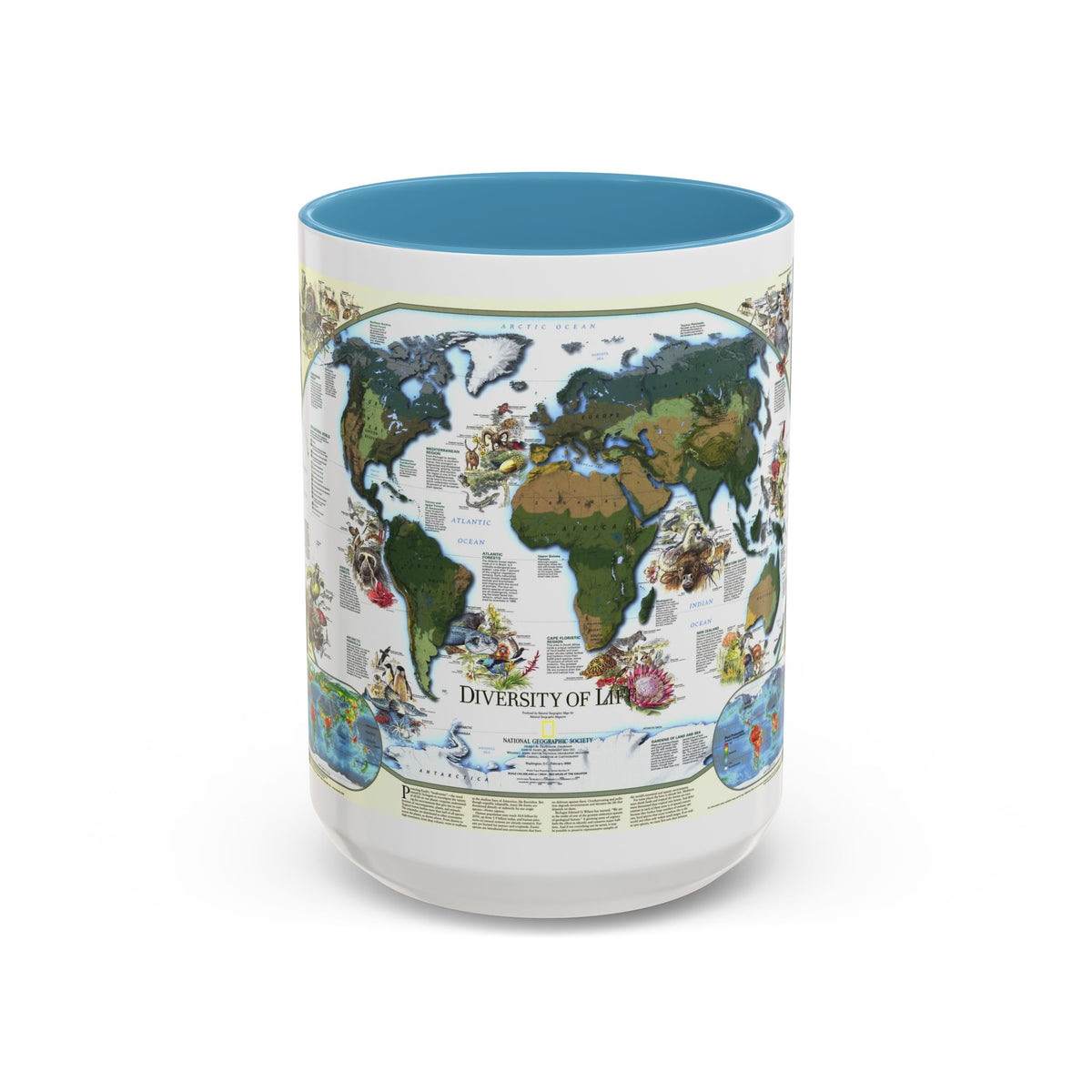 World Map - Diversity of Life (1999) (Map) Accent Coffee Mug