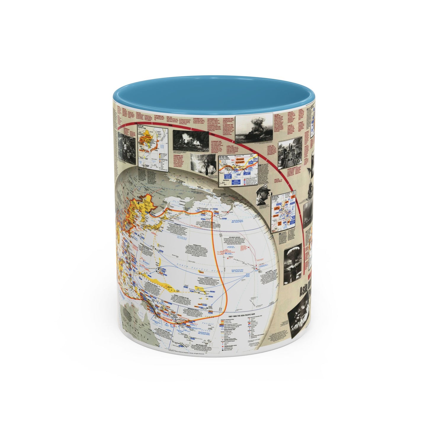 World War II- Asia and the Pacific (1991) (Map) Accent Coffee Mug