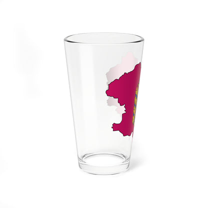 Flag-map of Kharkiv Oblast variant (Ukraine) Pint Glass 16oz