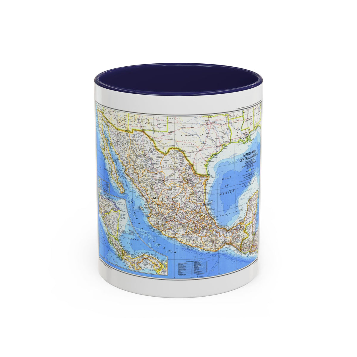 Central America & Mexico (1980) (Map) Accent Coffee Mug