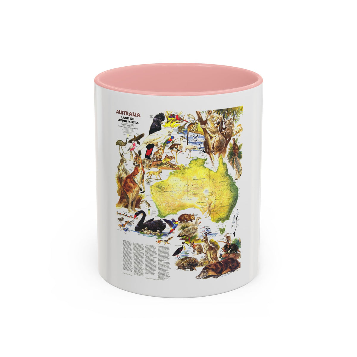 Australia- Land of Living Fossils (1979) (Map) Accent Coffee Mug