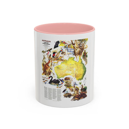 Australia- Land of Living Fossils (1979) (Map) Accent Coffee Mug