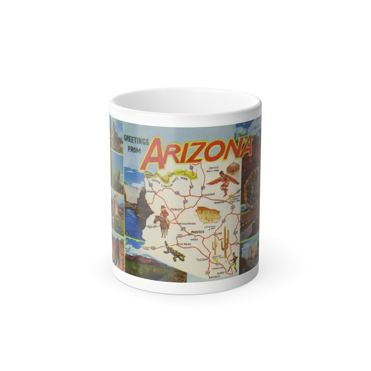 Greetings from Arizona (Greeting Postcards) Color Changing Mug 11oz