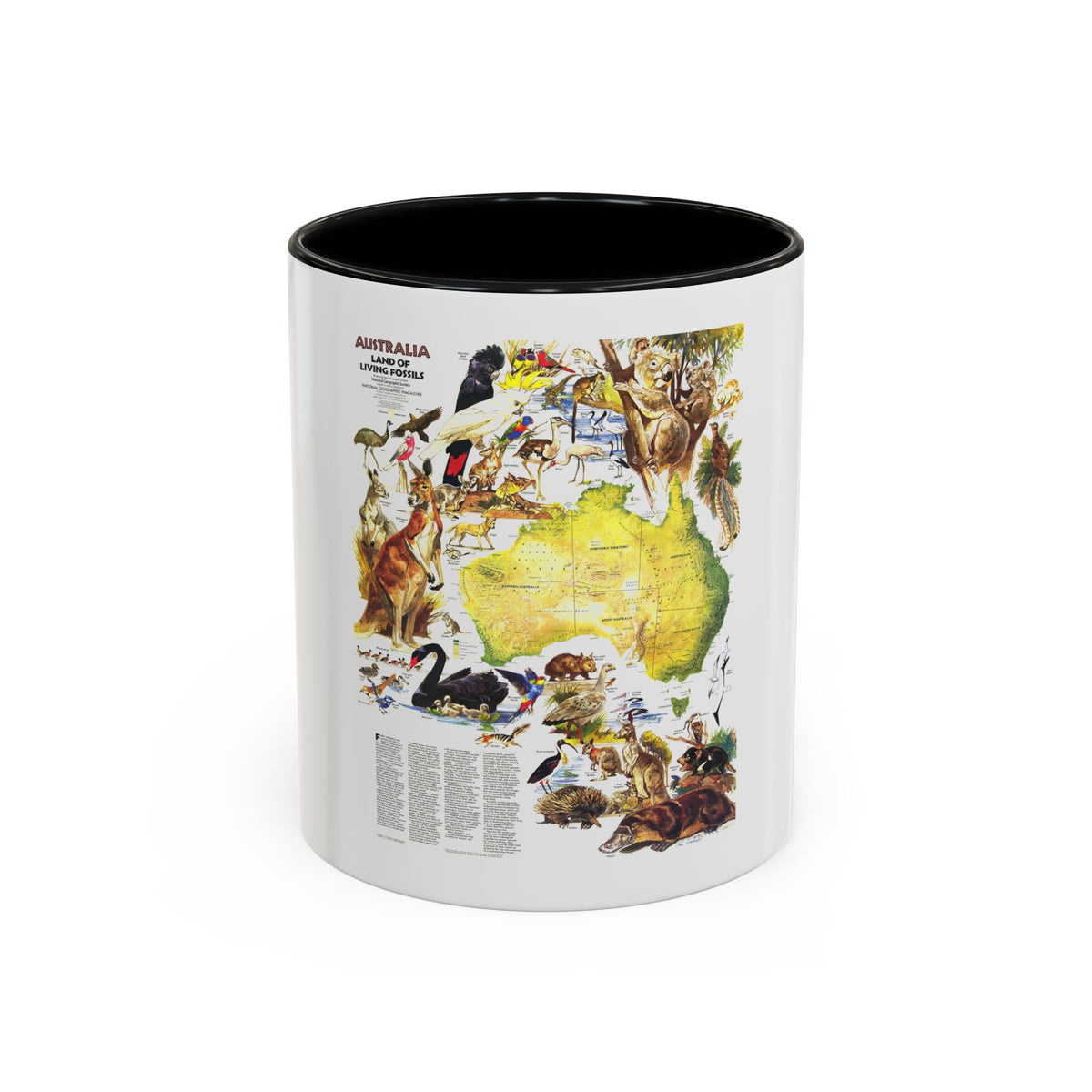 Australia- Land of Living Fossils (1979) (Map) Accent Coffee Mug
