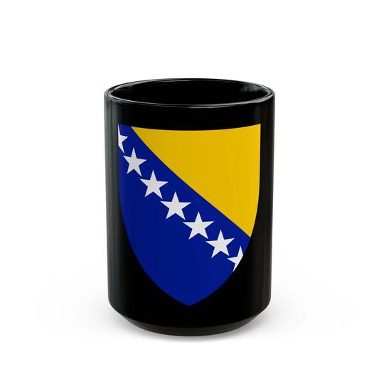 Coat of arms of Bosnia and Herzegovina - Black Coffee Mug-15oz-Go Mug Yourself