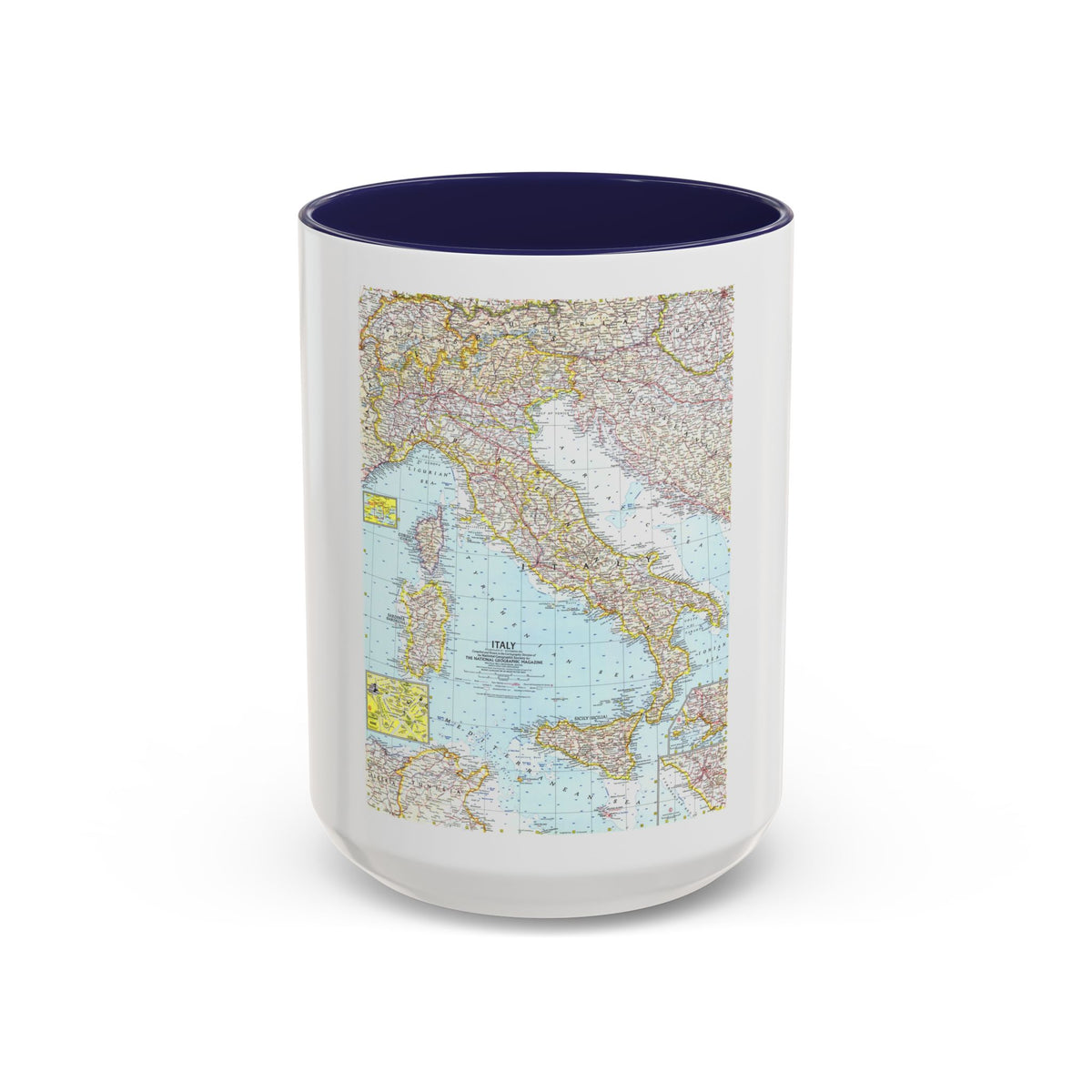 Italy (1961) (Map) Accent Coffee Mug
