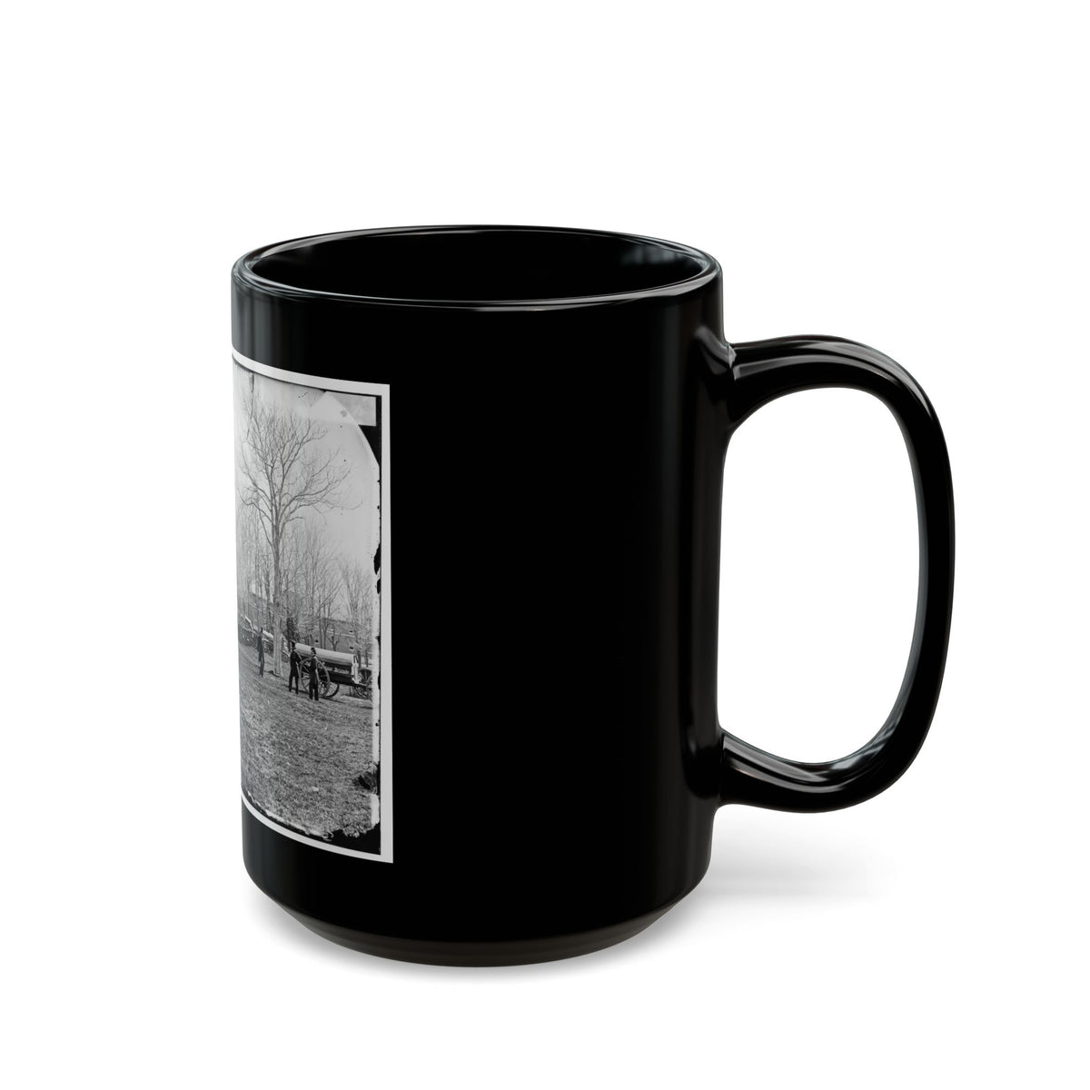 Washington, D.C. Park Of Wiard Guns At The Arsenal; H.L. Stuart, Nathaniel P. Willis, And Gen. Daniel E. Sickles At Right (U.S. Civil War) Black Coffee Mug