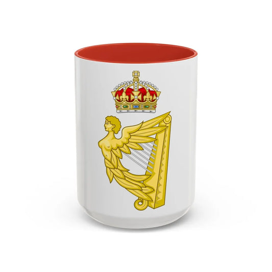 Crowned Harp (Tudor Crown) - Accent Coffee Mug-15oz-Red-Go Mug Yourself